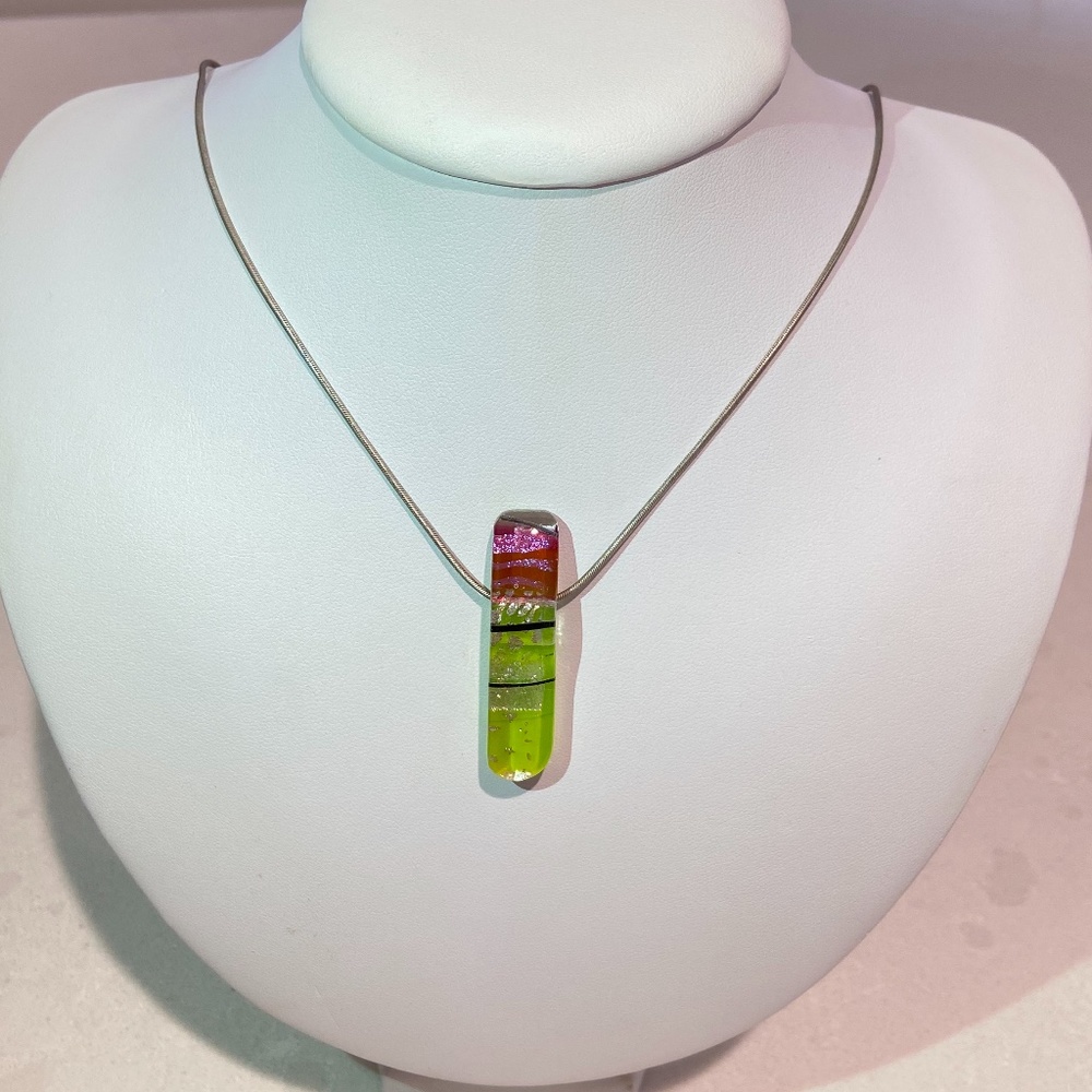 Sterling Dichroic Glass Necklace